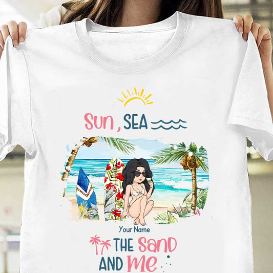 Soleil, mer, sable et moi - T-shirt et sweat à capuche personnalisés pour les amoureux de la mer