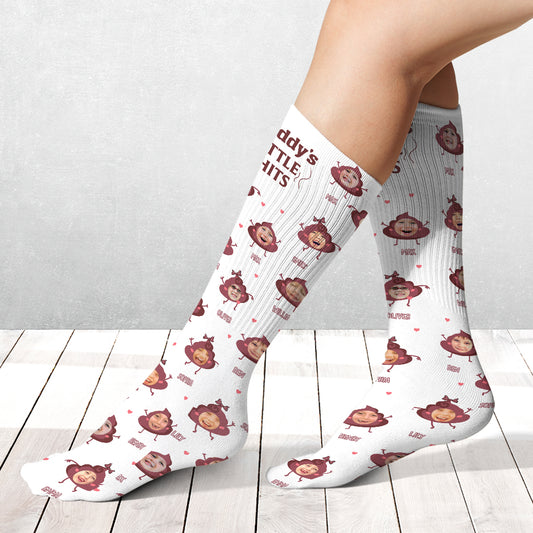 Chaussettes personnalisées « Papa Petits cons » - Cadeau pour papa, grand-mère, grand-père, maman, oncle, tante, frère, sœur