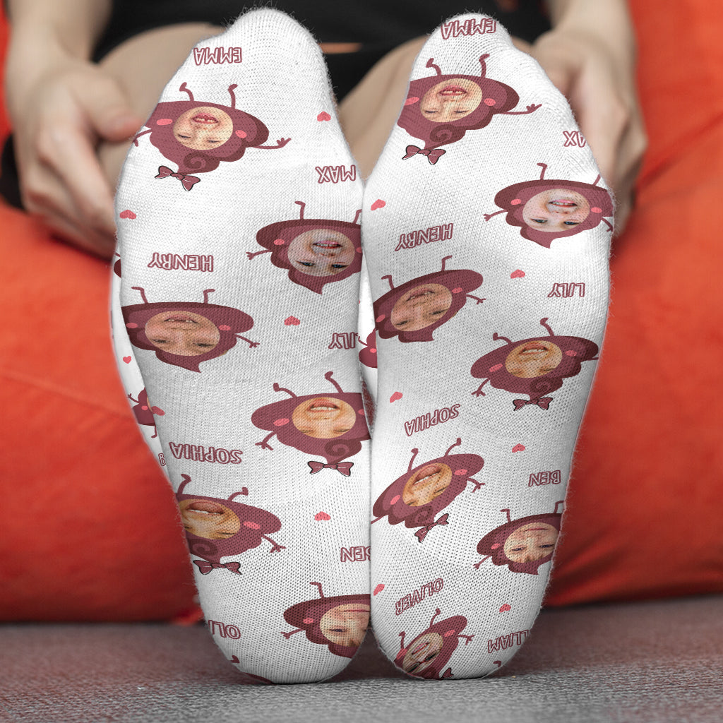 Daddy Little Shits - Gift for dad, grandma, grandpa, mom, uncle, aunt, brother, sister - Personalized Socks