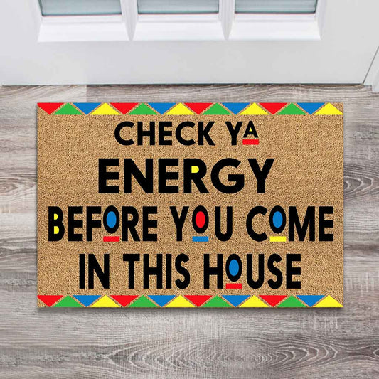 Check Ya Energy  - African American Doormat 062021