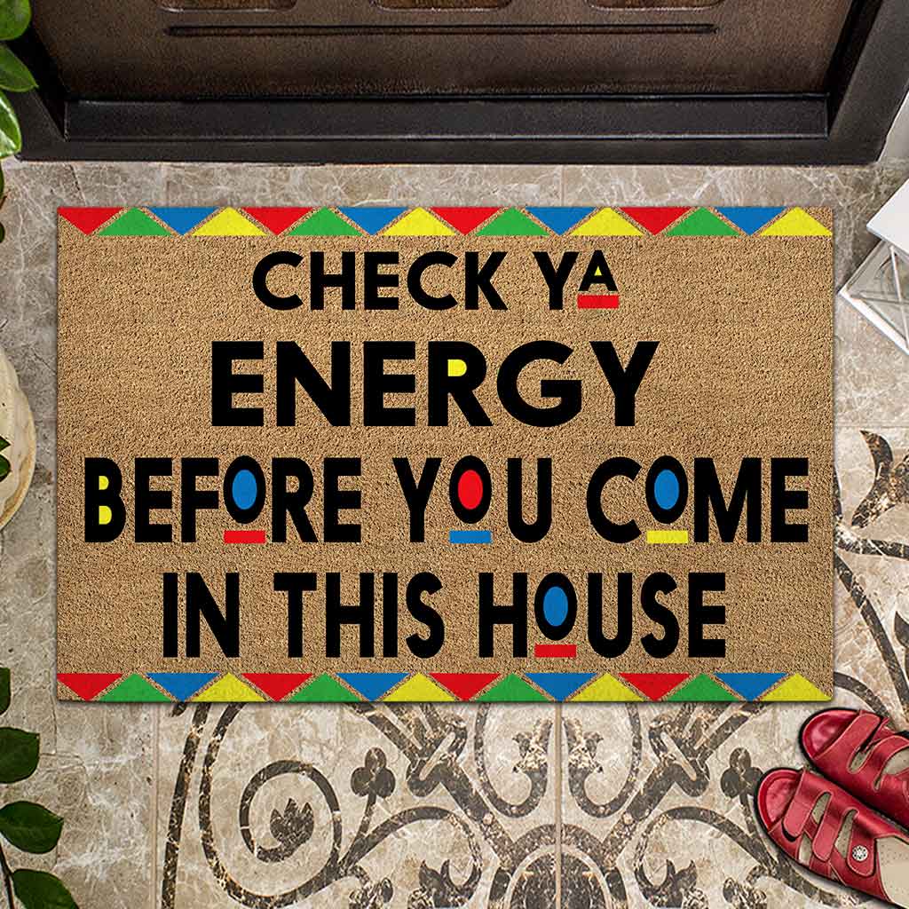 Check Ya Energy  - African American Doormat 062021