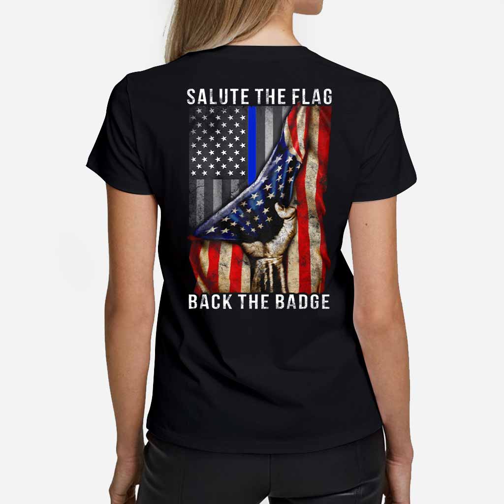 Salut au drapeau - T-shirt et sweat à capuche pour policier 0621