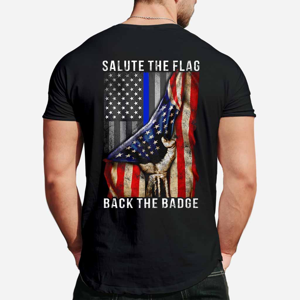 Salut au drapeau - T-shirt et sweat à capuche pour policier 0621