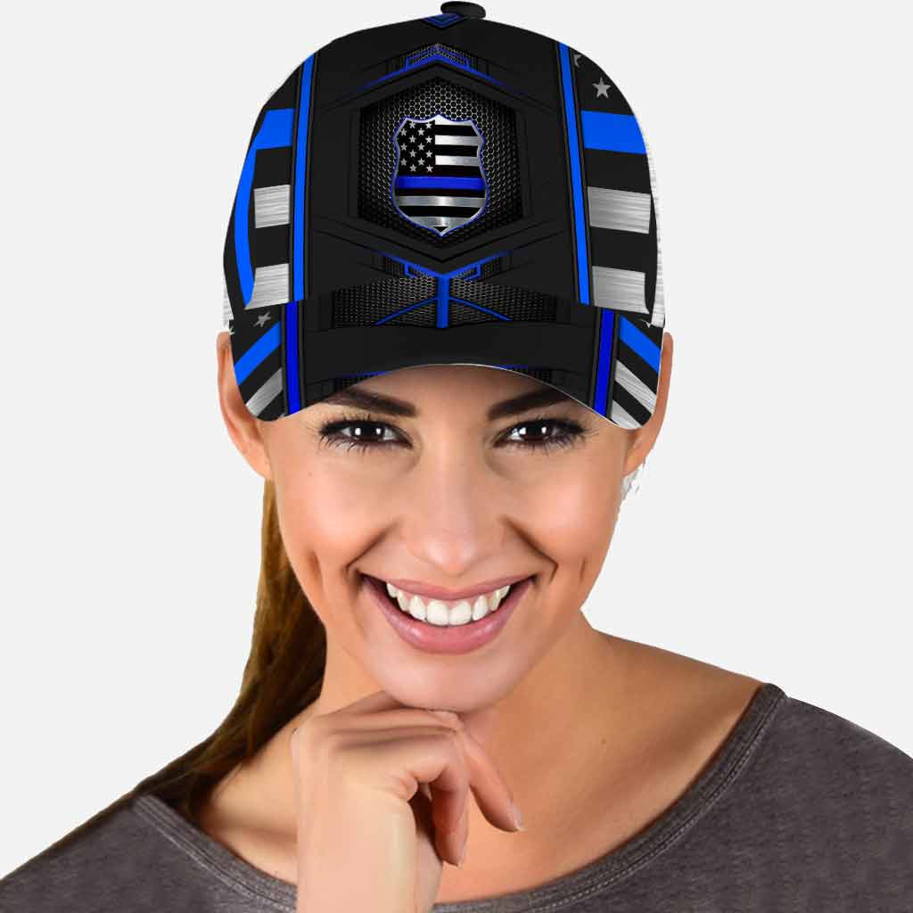 Casquette classique de policier Blue Line avec trous d'aération imprimés 062021
