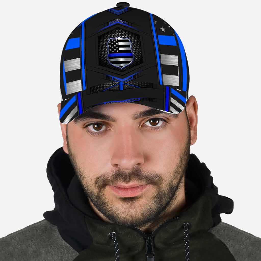 Casquette classique de policier Blue Line avec trous d'aération imprimés 062021