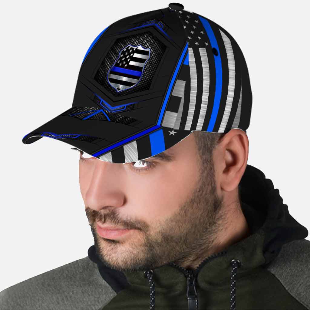 Casquette classique de policier Blue Line avec trous d'aération imprimés 062021