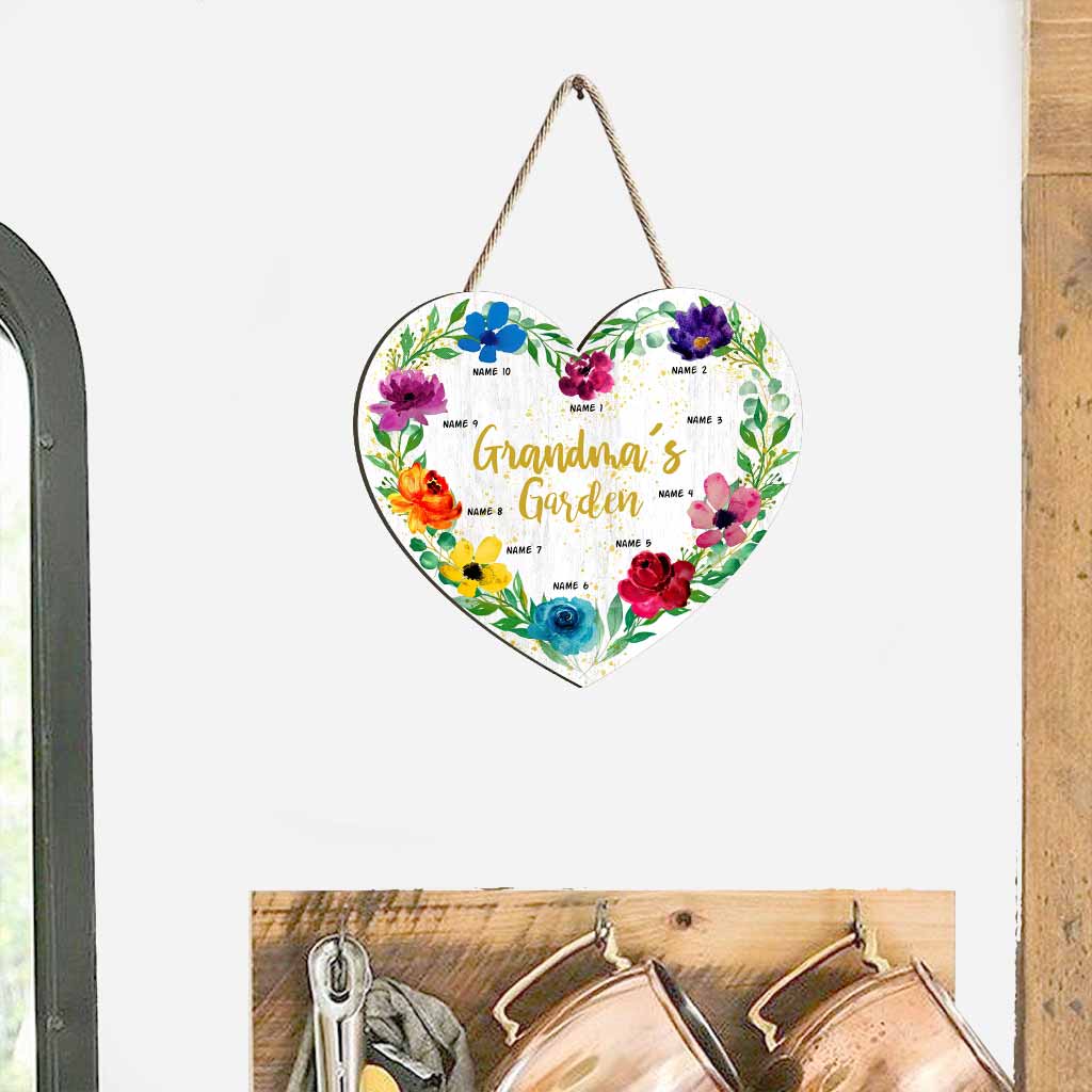 Jardin de grand-mère - Panneau en bois personnalisé