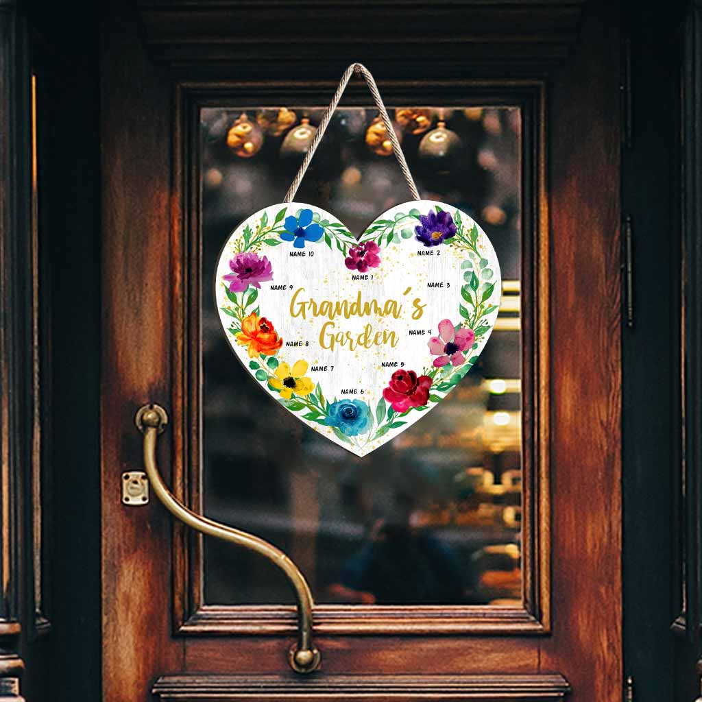 Jardin de grand-mère - Panneau en bois personnalisé