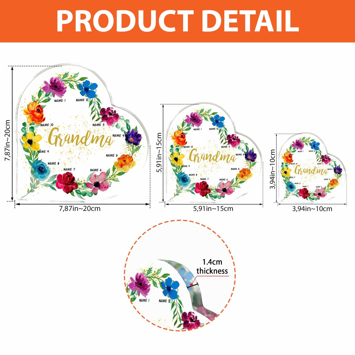 Grand-mère - Plaque acrylique personnalisée en forme de grand-mère