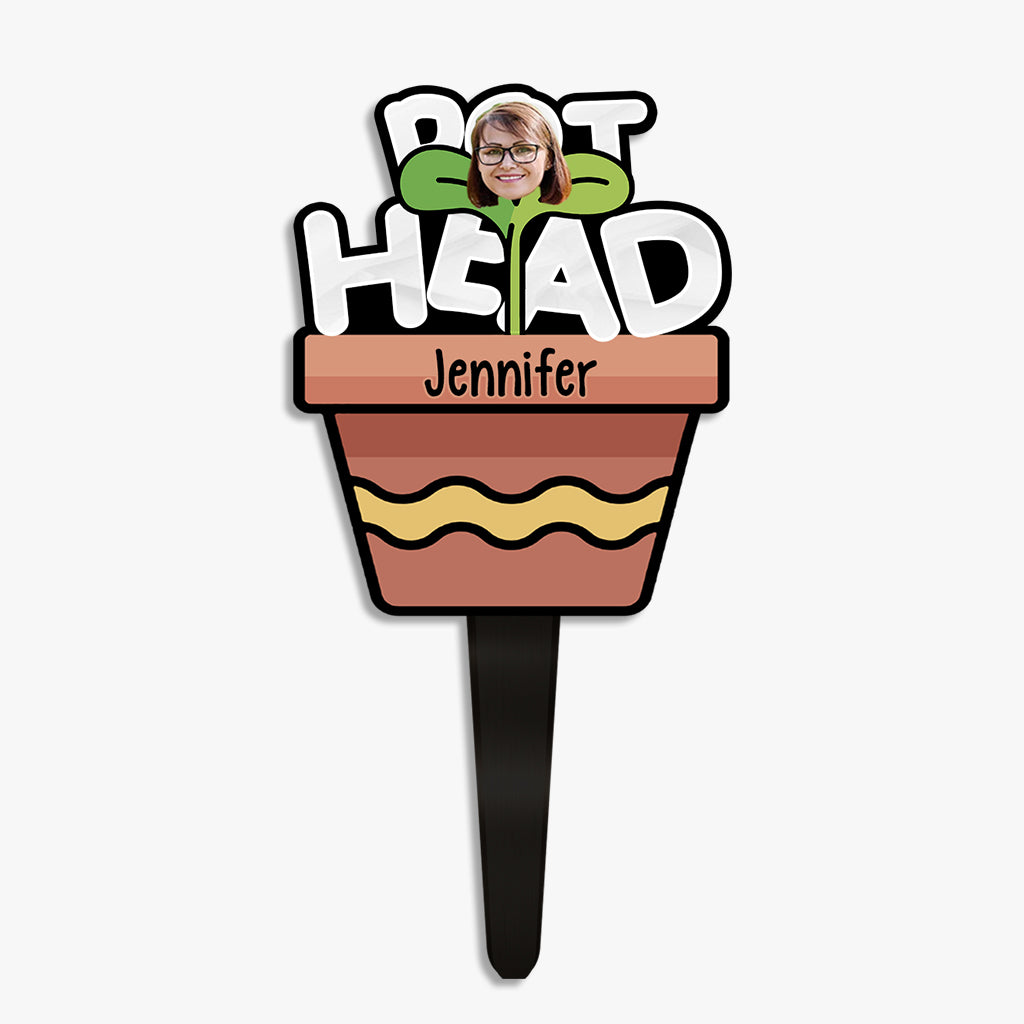 Pot Head - Plaque de jardinage personnalisée en acrylique