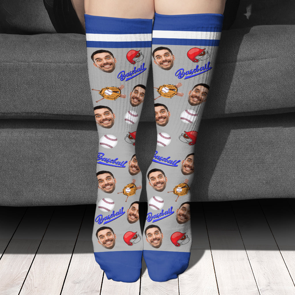 Je regarde du baseball - Chaussettes de baseball personnalisées
