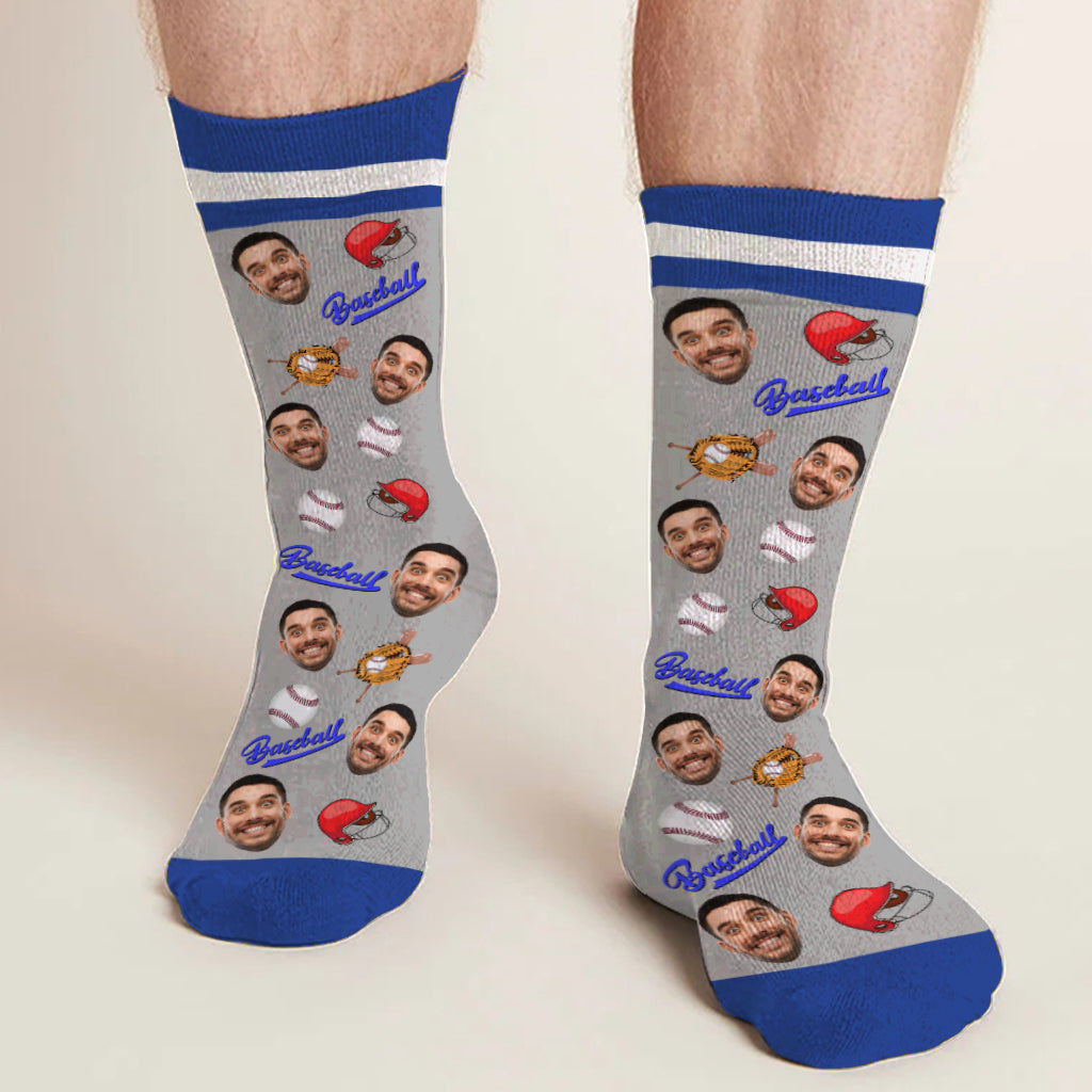 Je regarde du baseball - Chaussettes de baseball personnalisées
