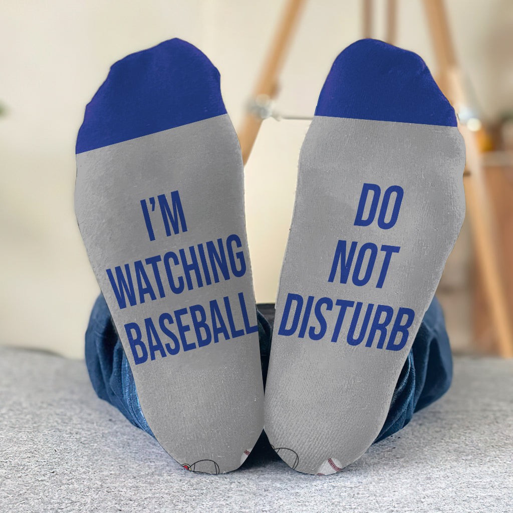 Je regarde du baseball - Chaussettes de baseball personnalisées