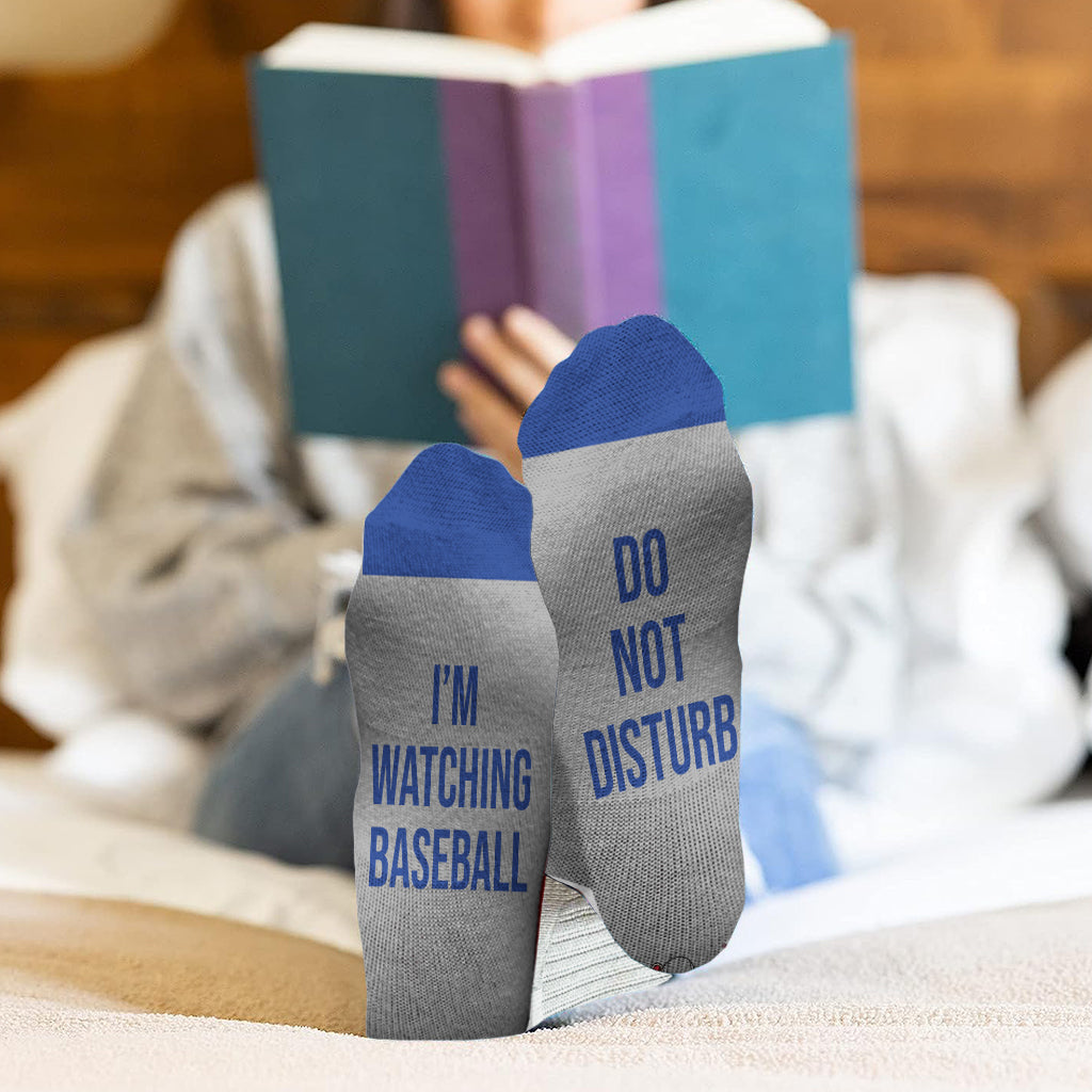 Je regarde du baseball - Chaussettes de baseball personnalisées