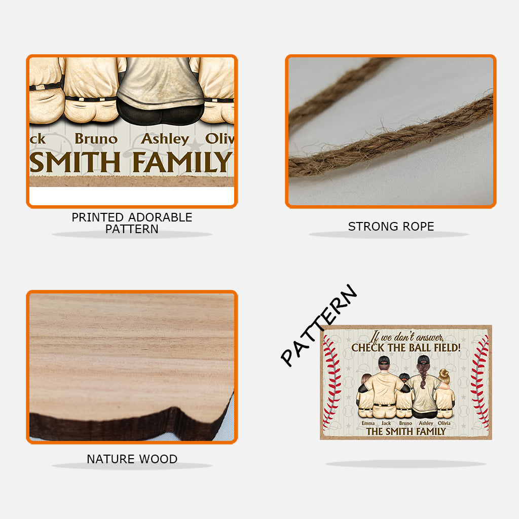 Check The Ball Field - Personalized Baseball Wood Sign