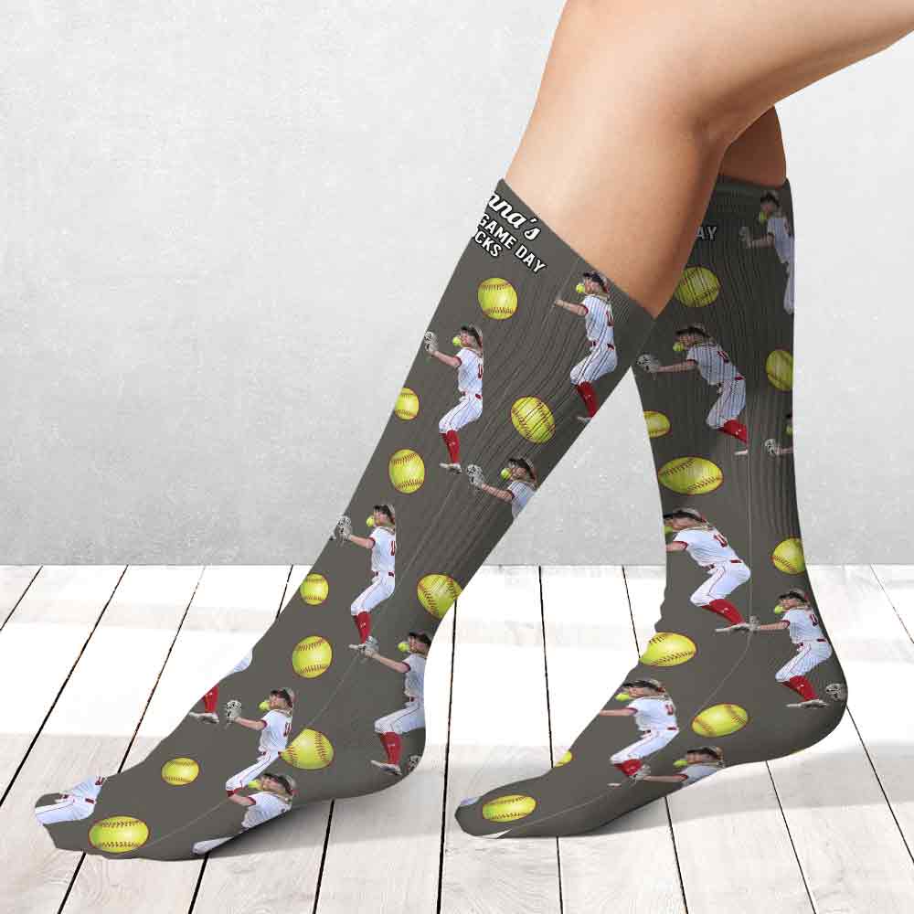 Chaussettes porte-bonheur pour les jours de match - Chaussettes de softball personnalisées