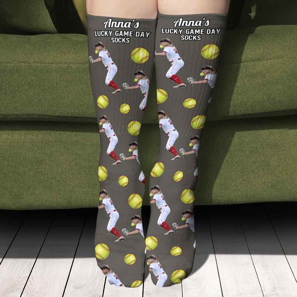 Chaussettes porte-bonheur pour les jours de match - Chaussettes de softball personnalisées