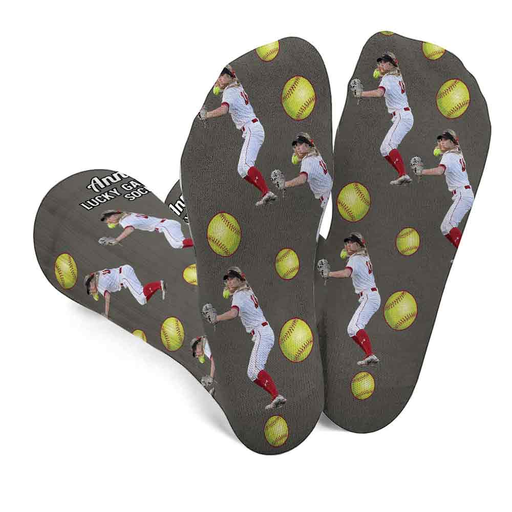 Chaussettes porte-bonheur pour les jours de match - Chaussettes de softball personnalisées