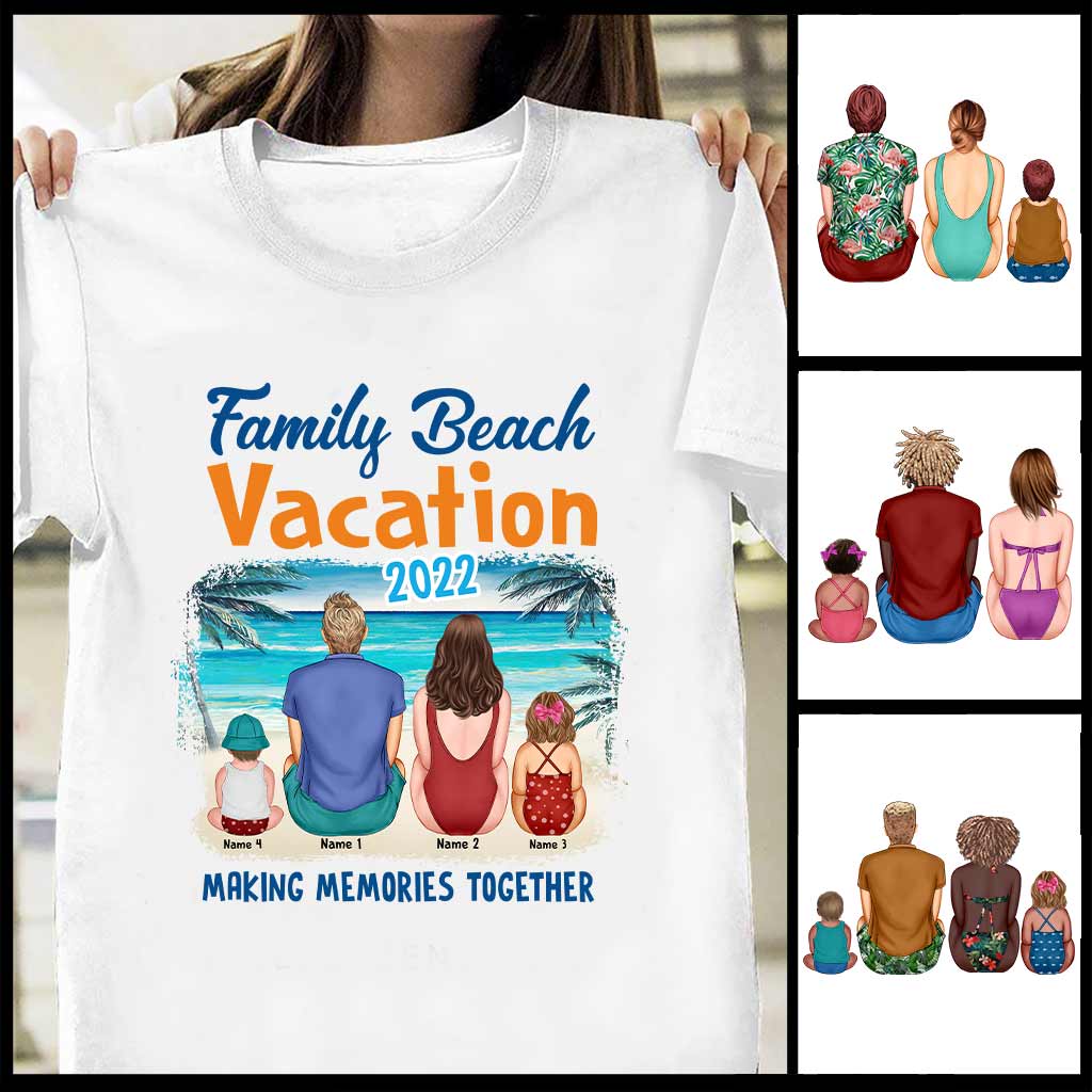 Vacances en famille à la plage - T-shirt et sweat à capuche personnalisés pour les amoureux de la mer