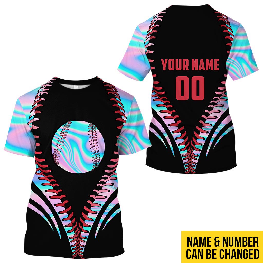 J'adore le baseball ! T-shirt et sweat à capuche personnalisés avec motif baseball intégral.