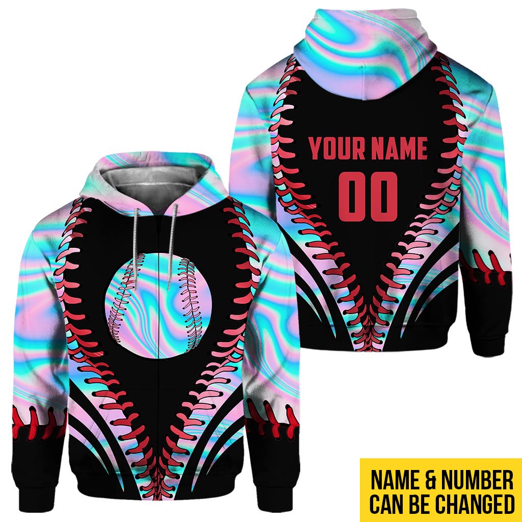 J'adore le baseball ! T-shirt et sweat à capuche personnalisés avec motif baseball intégral.