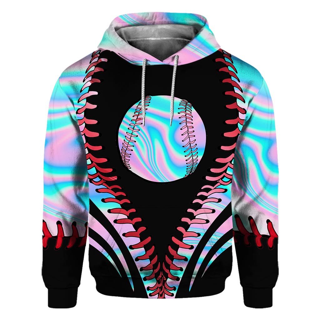 J'adore le baseball ! T-shirt et sweat à capuche personnalisés avec motif baseball intégral.