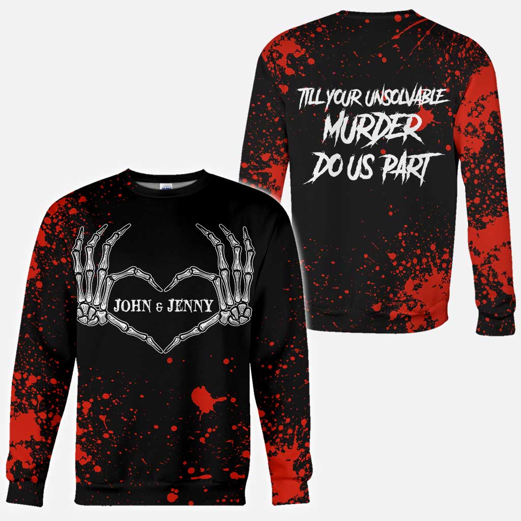 Till Your Unsolvable Murder Do Us Part - Personalized Halloween Couple All Over T-shirt and Hoodie