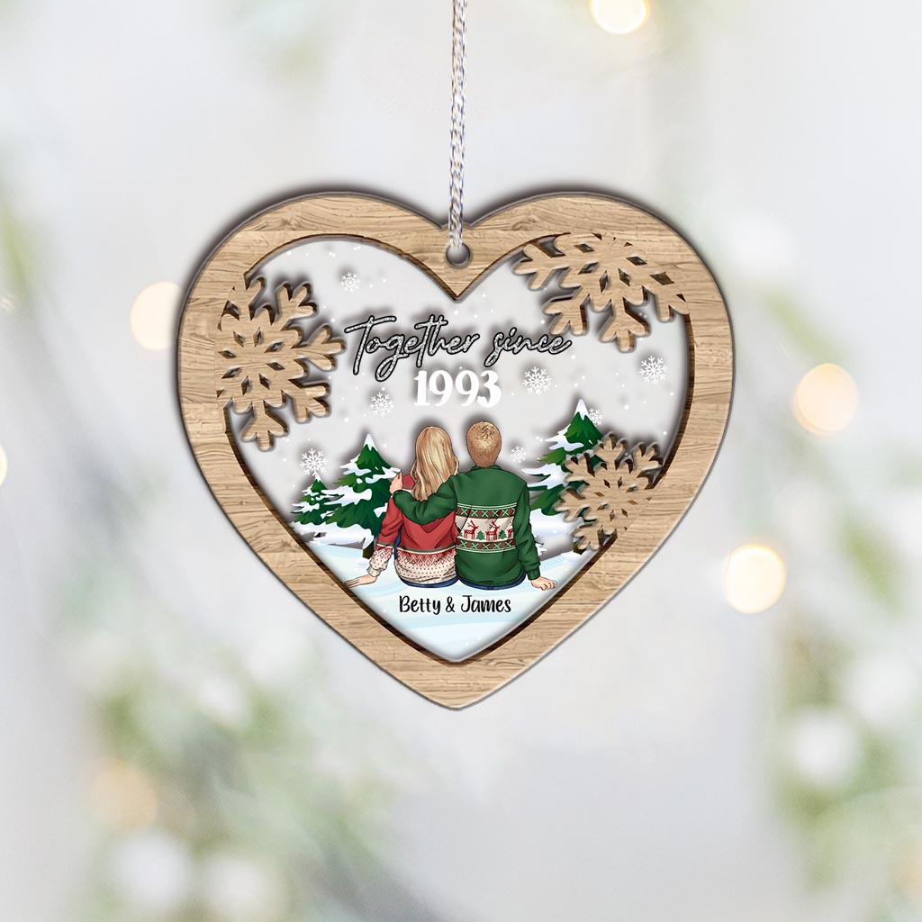 Together Since - Personalized Christmas Couple Layers Mix Ornament