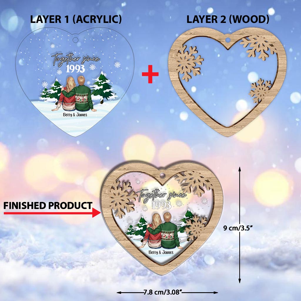 Together Since - Personalized Christmas Couple Layers Mix Ornament