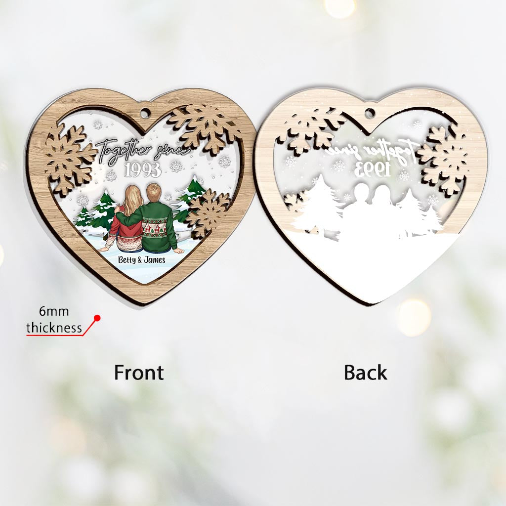 Together Since - Personalized Christmas Couple Layers Mix Ornament