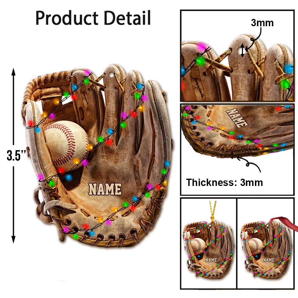 Baseball Lovers - Personalized Christmas Ornament (Printed On Both Sides)