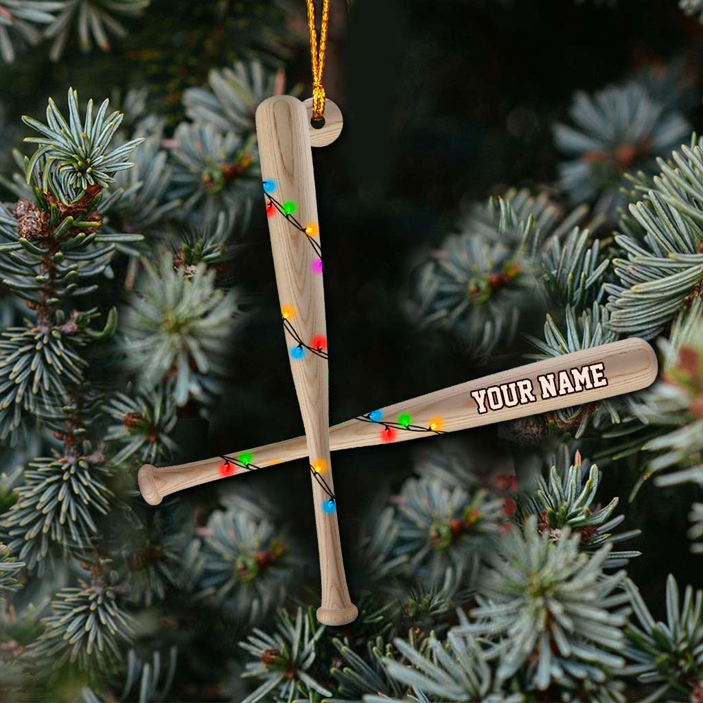 Baseball Lovers - Personalized Christmas Ornament (Printed On Both Sides)