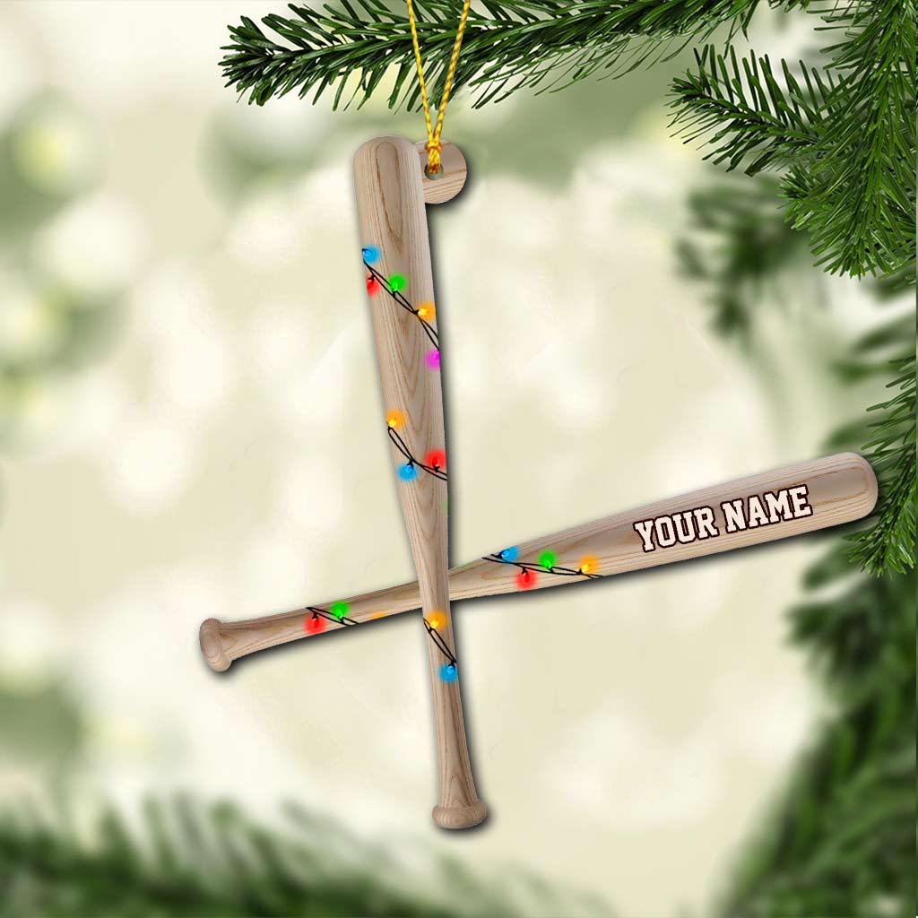 Baseball Lovers - Personalized Christmas Ornament (Printed On Both Sides)