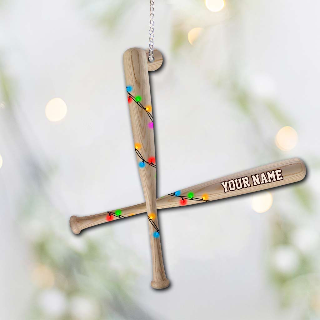 Baseball Lovers - Personalized Christmas Ornament (Printed On Both Sides)