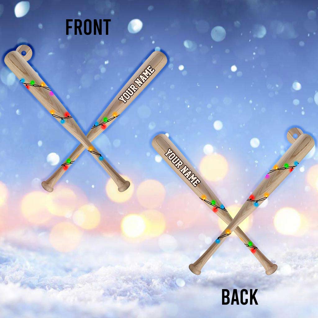 Baseball Lovers - Personalized Christmas Ornament (Printed On Both Sides)