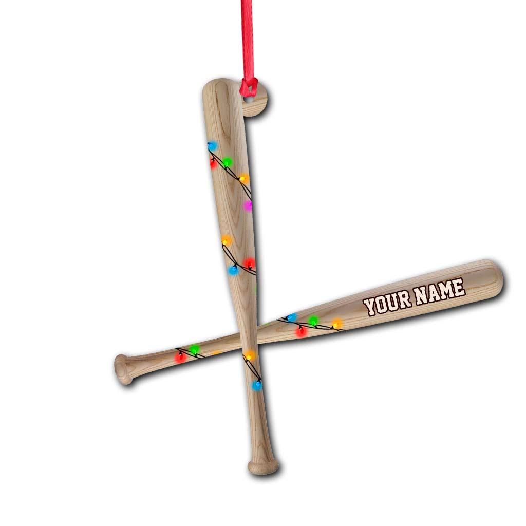 Baseball Lovers - Personalized Christmas Ornament (Printed On Both Sides)