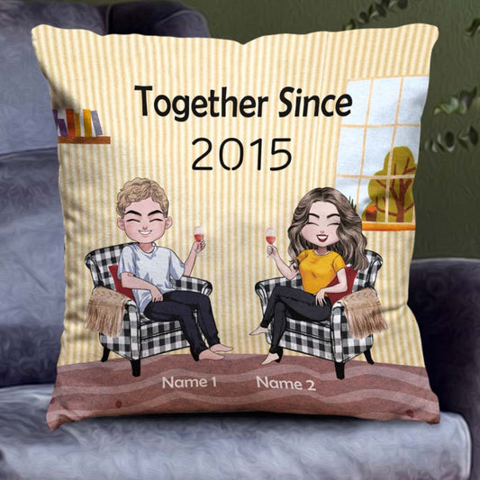 Together Since Couple - Personalized Throw Pillow