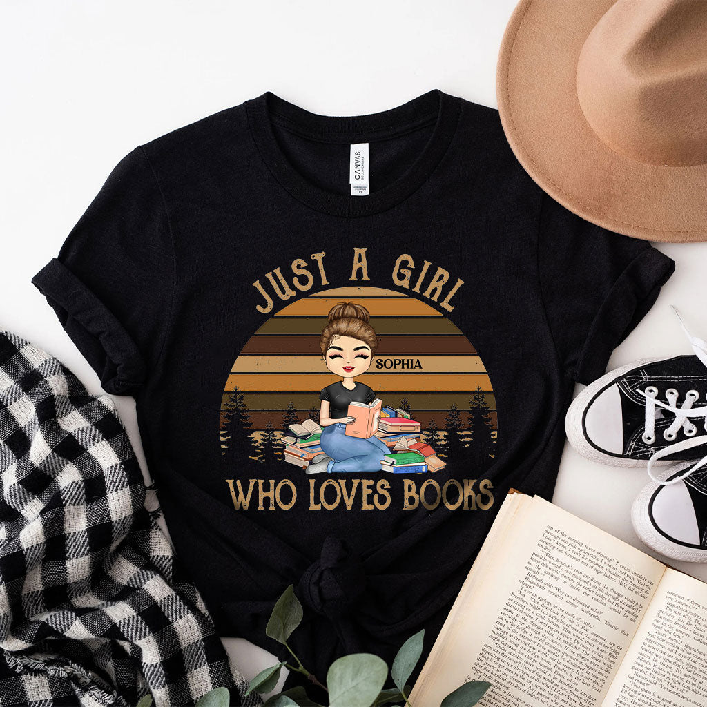 Juste une fille qui aime les livres - T-shirt et sweat à capuche personnalisés sur le thème des livres