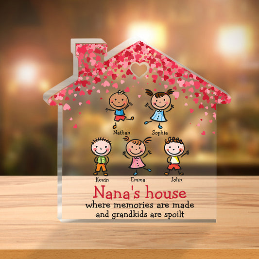 La Maison de Nana - Cadeau pour grand-mère, grand-père - Plaque acrylique personnalisée.