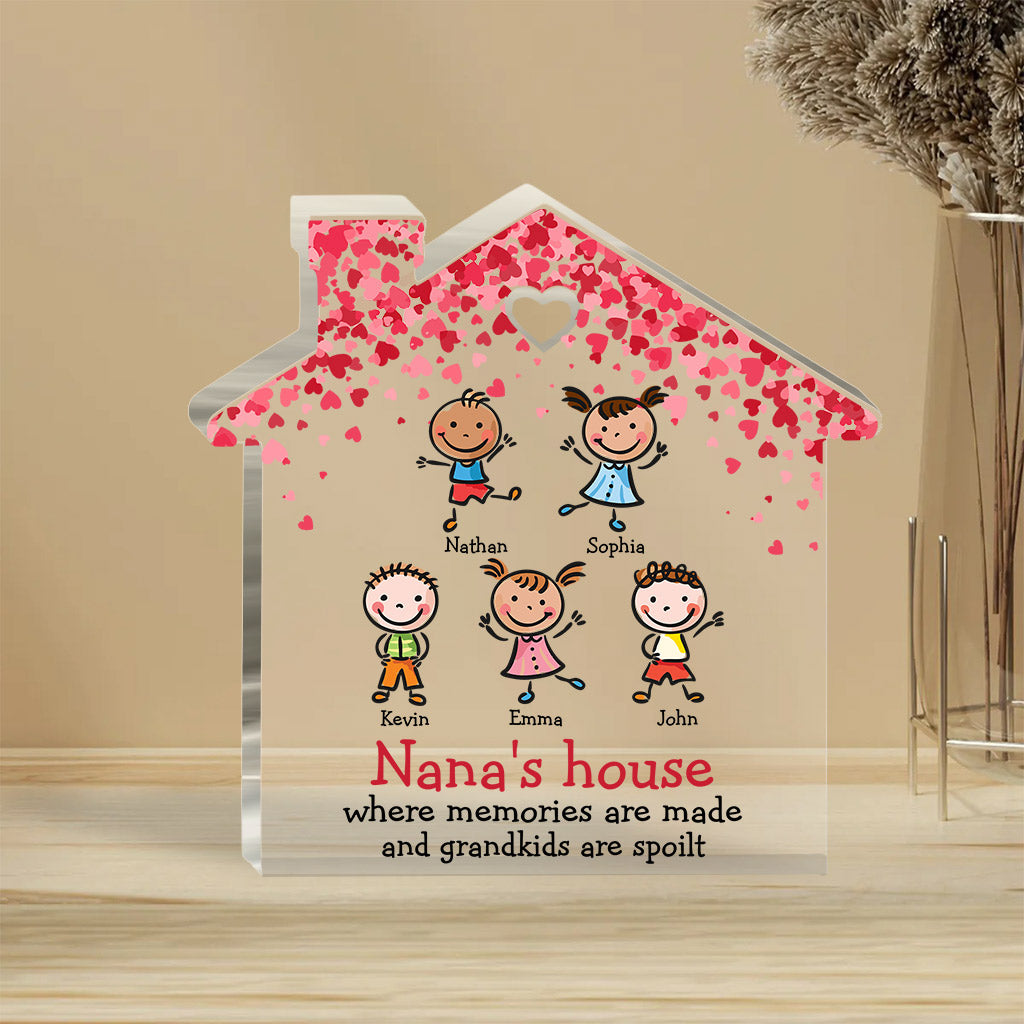 Nana's House - Gift for grandma, grandpa - Personalized Custom Shaped Acrylic Plaque