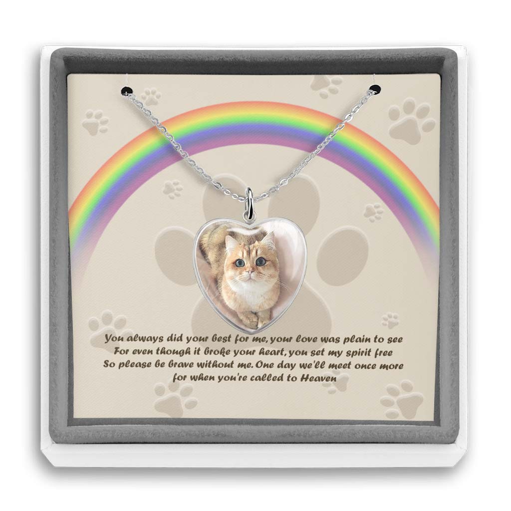 Ne pleure pas pour moi, maman - Collier pendentif chat en forme de cœur personnalisé pour la fête des mères