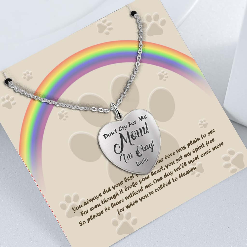 Ne pleure pas pour moi, maman - Collier pendentif cœur de chien personnalisé pour la fête des mères