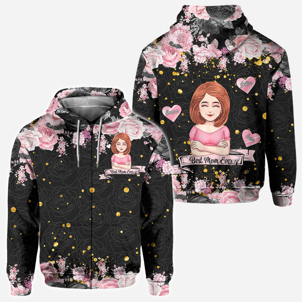 Meilleure maman du monde - T-shirt et sweat à capuche personnalisés pour la fête des mères.