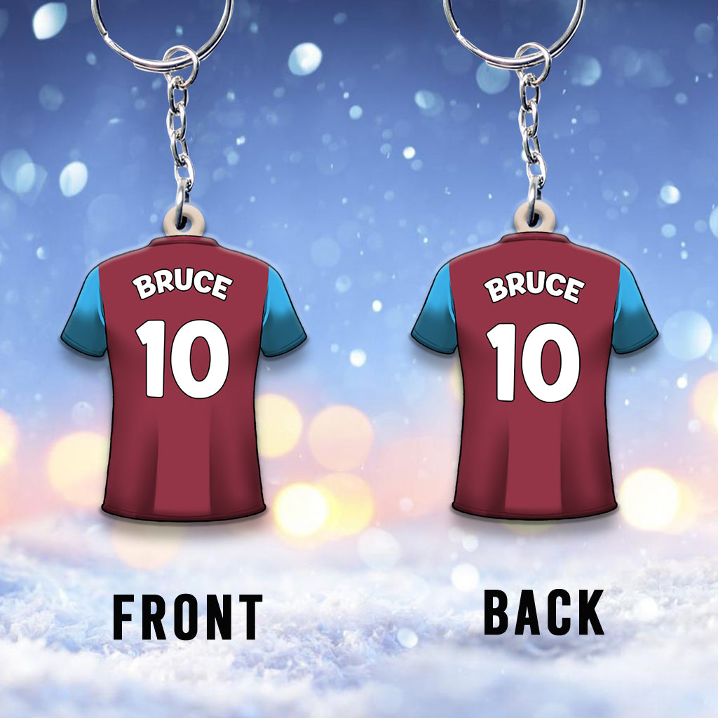 Daddy’s Team - Personalized Father Keychain (Printed On Both Sides)