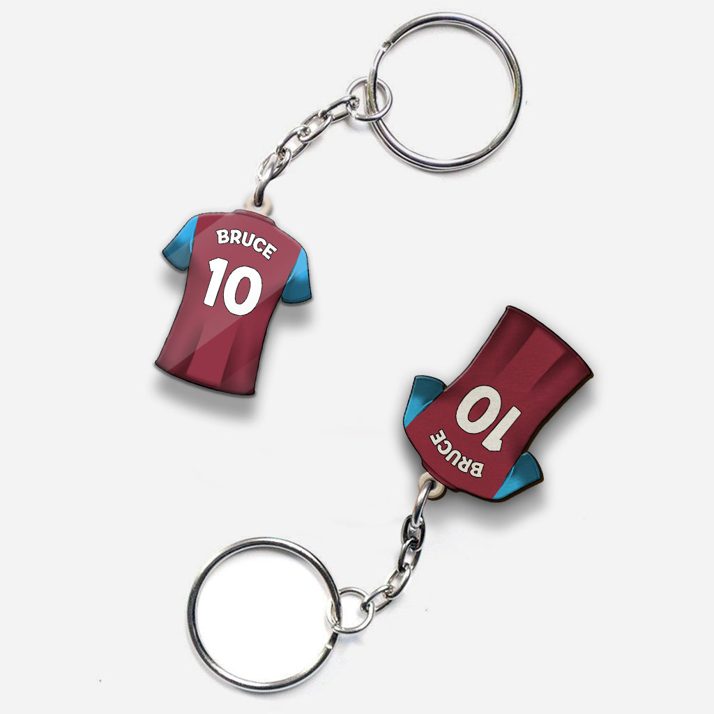 Daddy’s Team - Personalized Father Keychain (Printed On Both Sides)