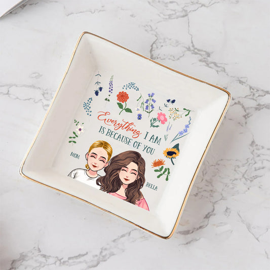 Tout ce que je suis - Cadeau pour maman, grand-mère, fille, fils, petite-fille, petit-fils - Porte-bijoux personnalisé