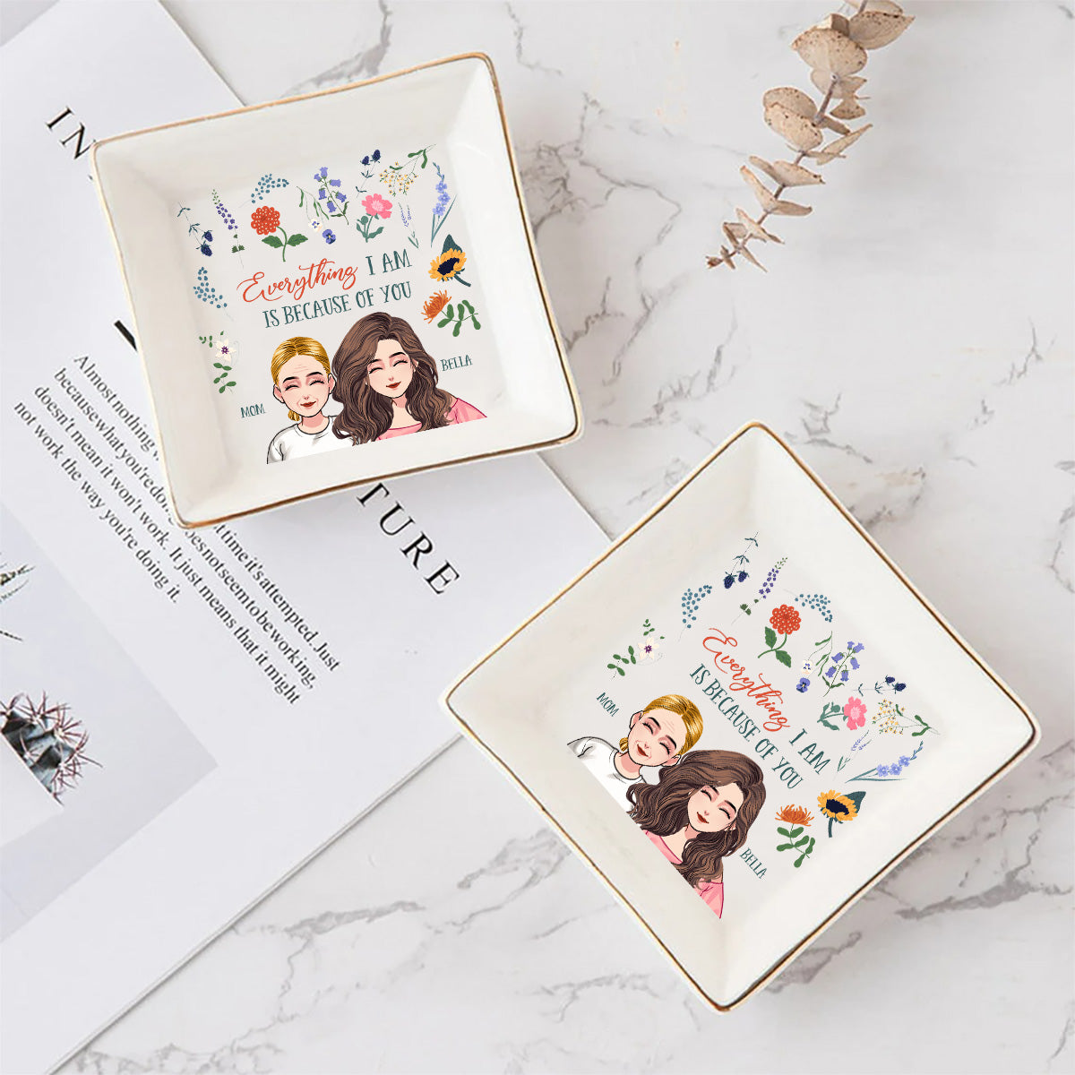 Tout ce que je suis - Cadeau pour maman, grand-mère, fille, fils, petite-fille, petit-fils - Porte-bijoux personnalisé