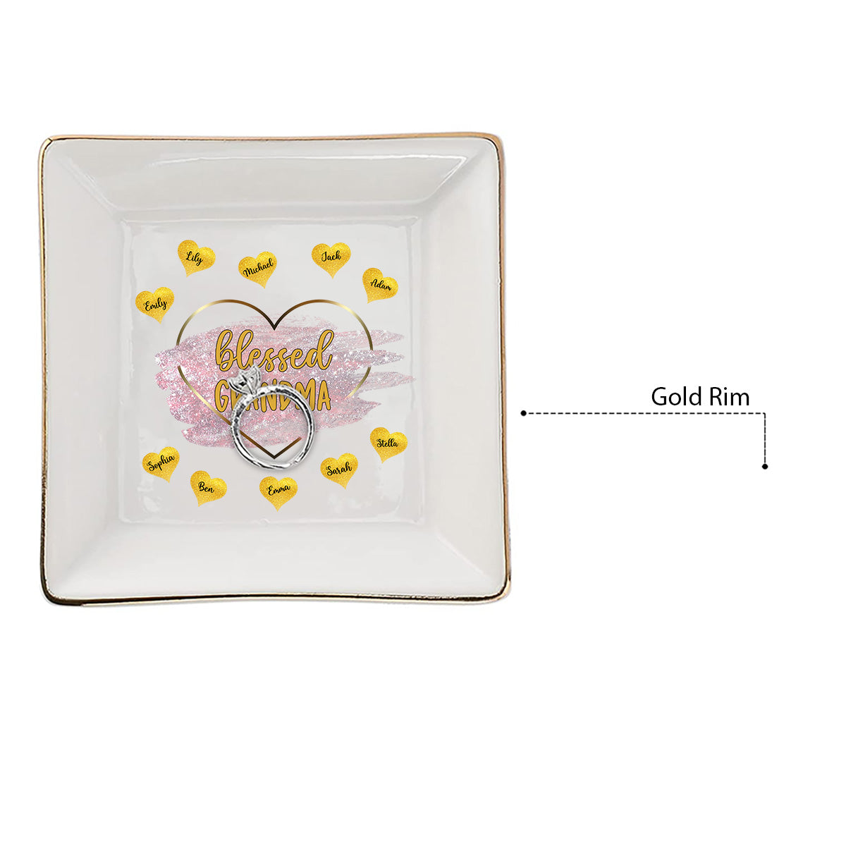 Grand-mère bénie - Cadeau pour maman, grand-mère - Porte-bijoux personnalisé