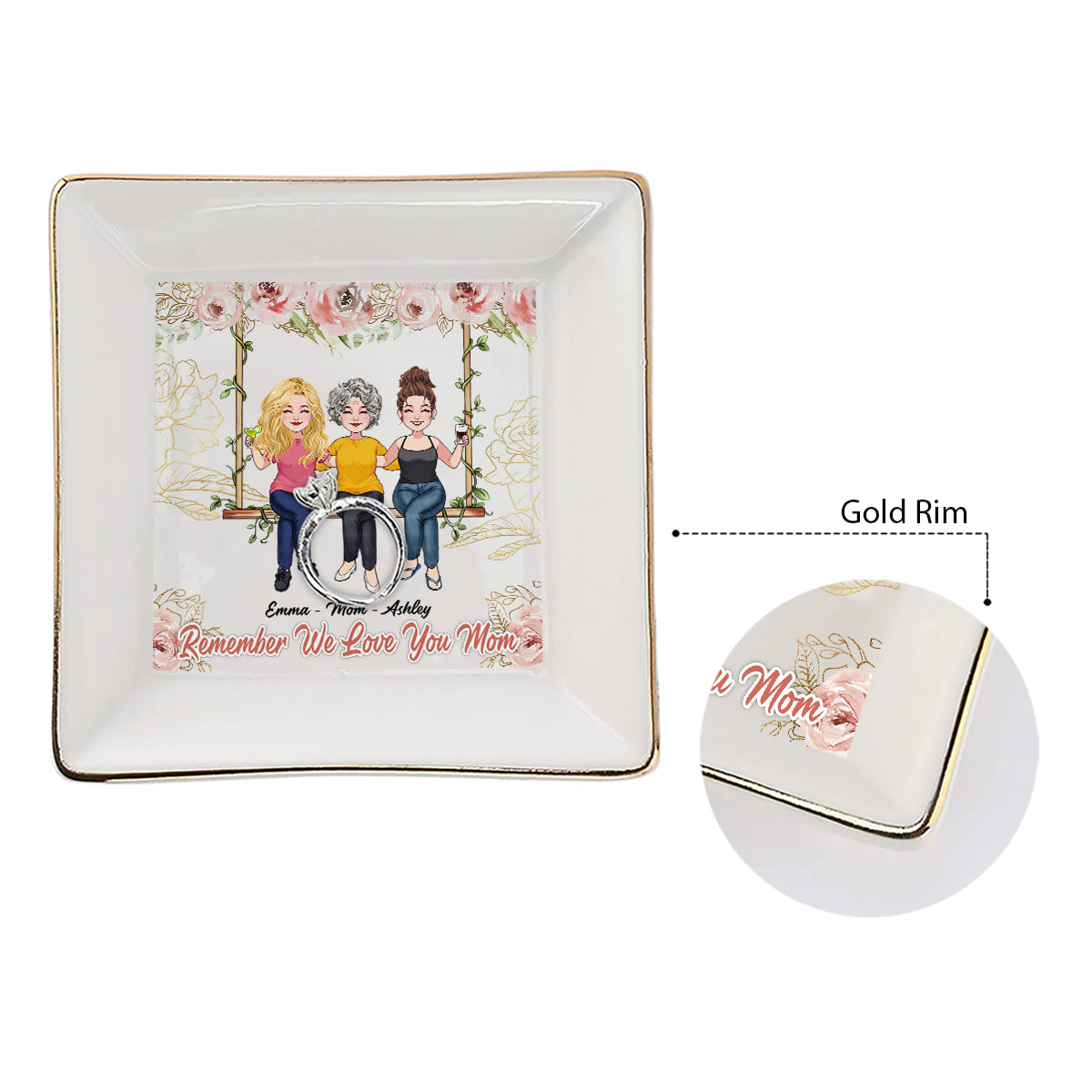 Souviens-toi que je t'aime, maman - Porte-bijoux personnalisé pour la fête des mères