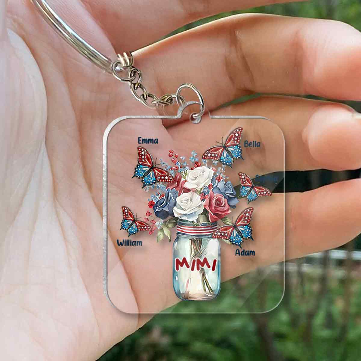 Le bonheur, c'est d'être grand-mère - Porte-clés transparent personnalisé pour grand-mère